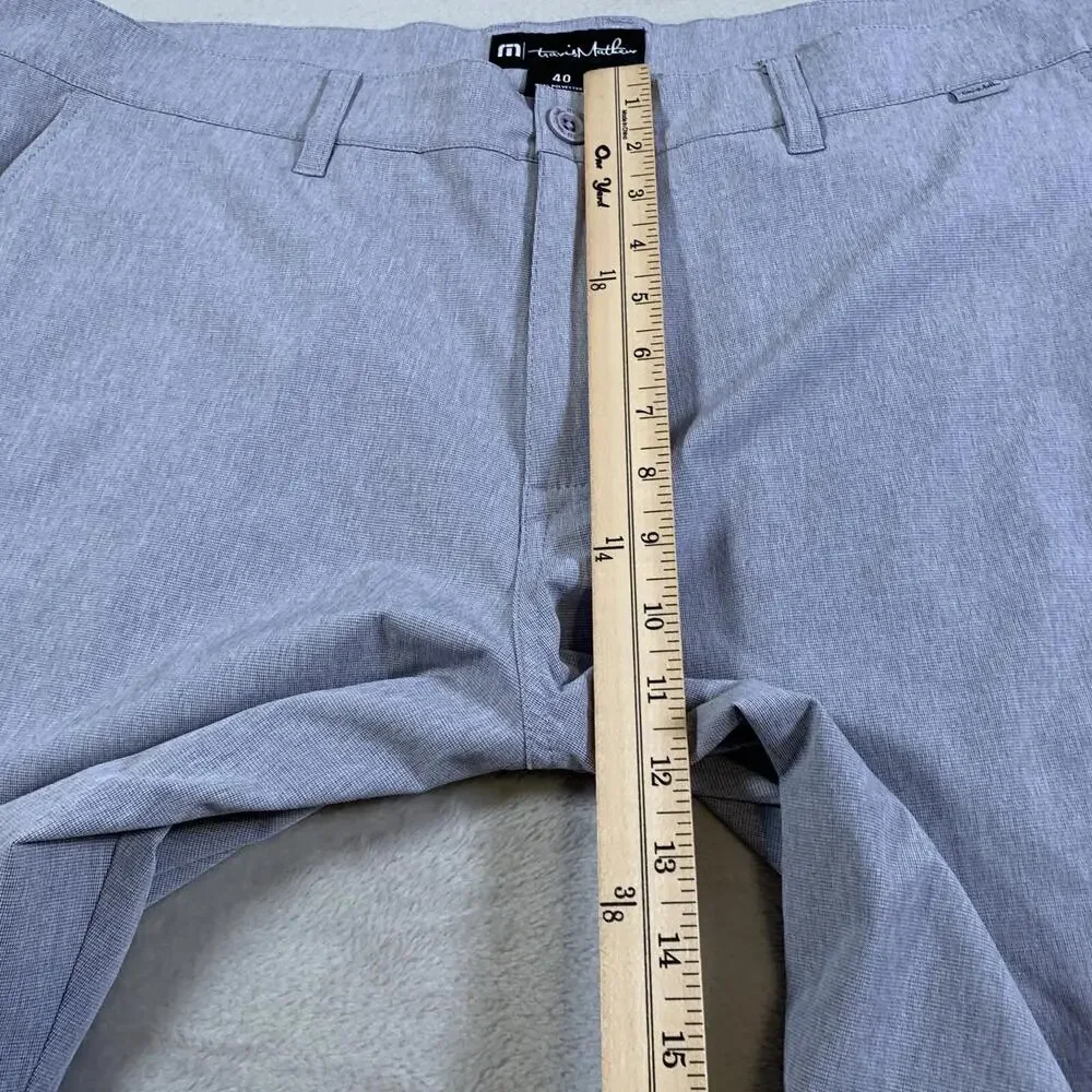 Travis Mathew Shorts Mens 40 Gray Stretch Tech Golfer Proceed With Caution 10